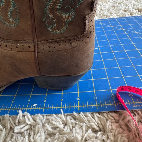 Justin Boots Womens Size 8.5B Brown Leather Square Toe Cowboy Boots - Picture 5 of 6